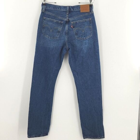 Levis 501 Jeans Womens Size 29x32 Blue Straight Leg Button Fly Rodeo Western - Picture 3 of 11